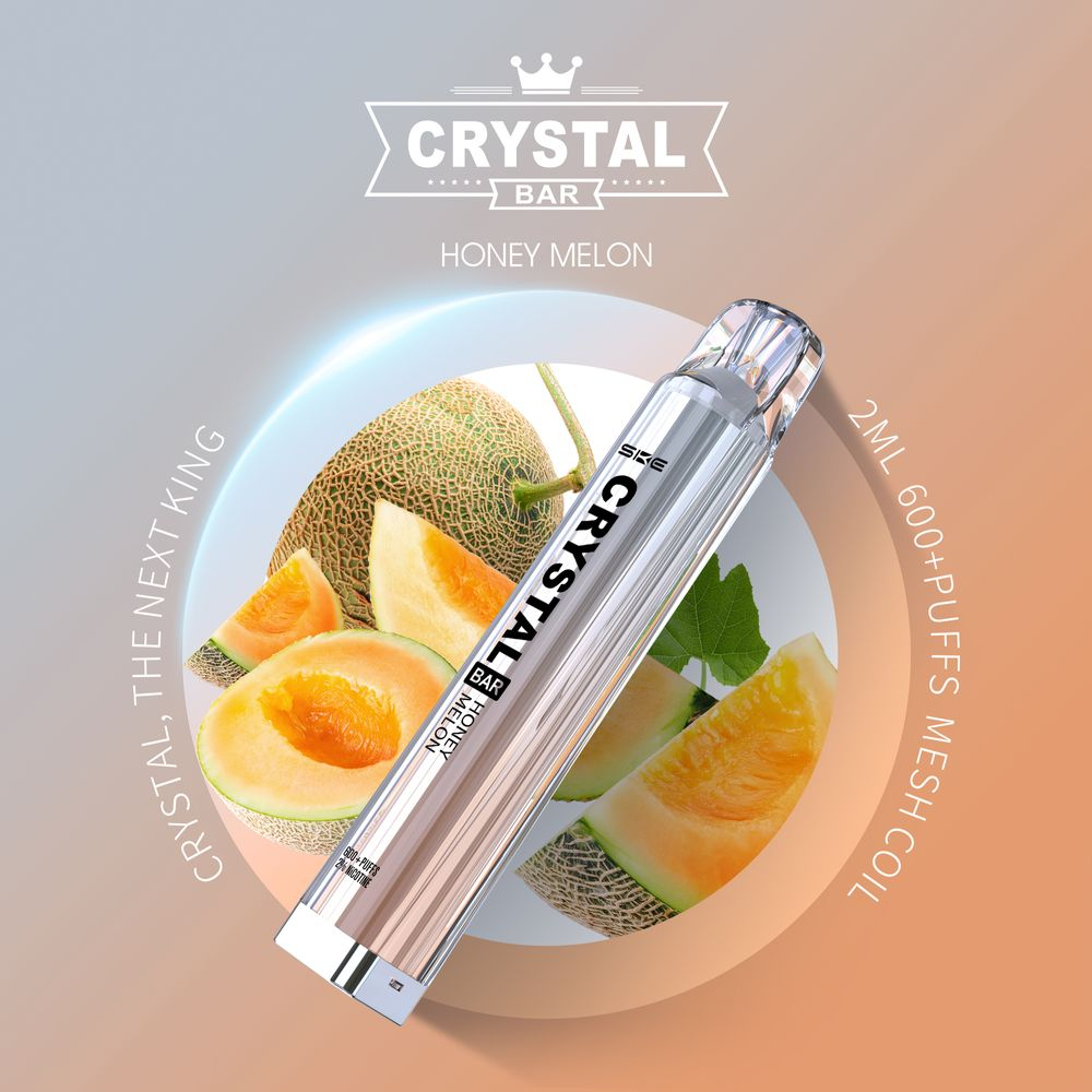 Crystal Bar - Vape Einweg E-Zigarette Honey Melon 2% Nikotin 600 Züge